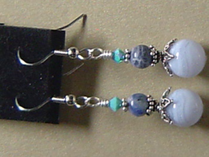 BLUELACE AGATE & SODALITE Gemstones Earrings