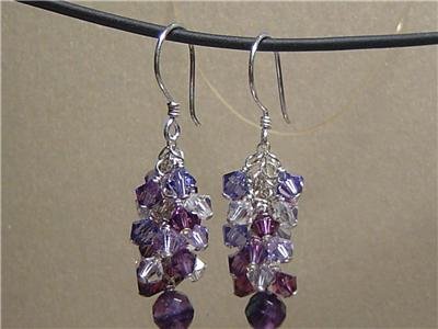 SWAROVSKI CRYSTALS & FLUORITE Gemstones Earrings