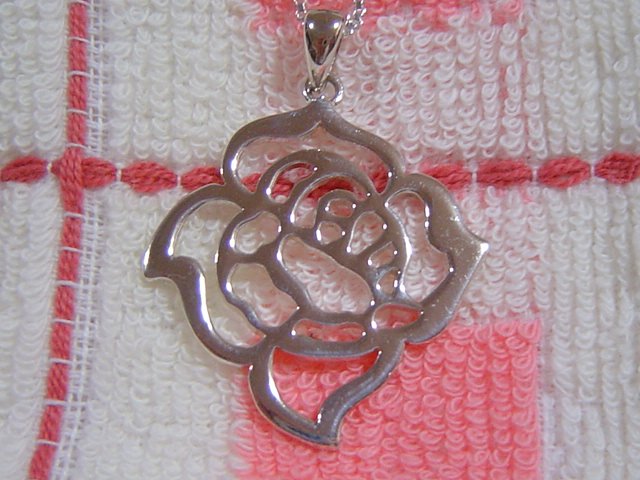 Sterling Silver Rose Pendant with Chain