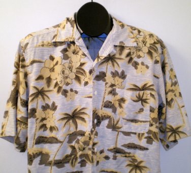 Mens Silk Icon Button Front Camp Shirt Size Medium
