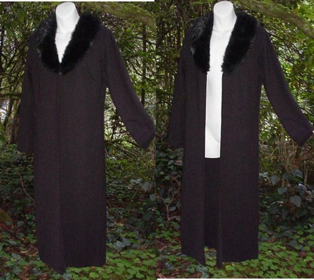 Black Long Sweater Wrap Fur Collar!