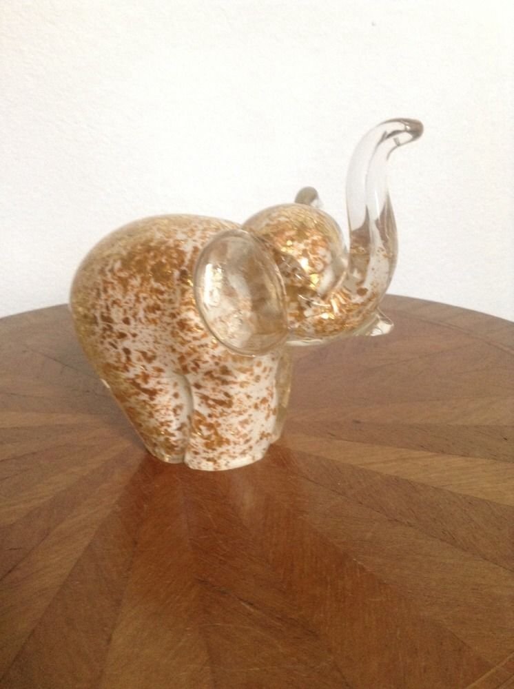 Vintage Elephant Murano Paperweight