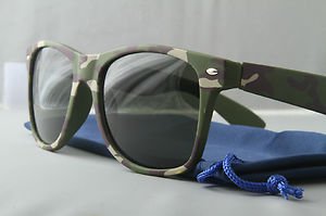 Woodland Camo Sunglasses With Dark Smoke lenses retro 80s chum lee style green