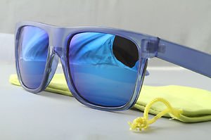 Crystal Blue FLAT-TOP Retro 80s throwback sunglasses mirrored lens stylish