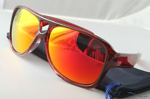 Funky Red mirrored aviator sunglasses stunna 80s dispatch style With Pouch