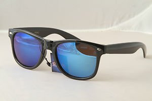 Retro 80s eighties throwback sunglasses Black frame mirrored lens vintage style