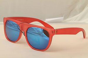 Funky Flat top Retro 80s style Sunglasses Mirrored lenses Rockstar ridiculous