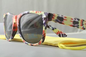 Retro TIE DYE hippie sunglasses Classic Purple yellow red 60s 70s 80s shades