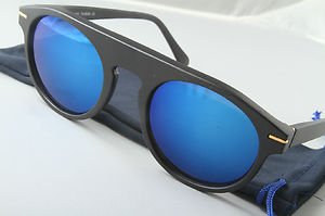 Funky mad scientist Retro claypool sunglasses Blue mirrored lens 80s style
