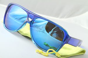 Funky Blue mirrored aviator sunglasses stunna 80s dispatch style With Pouch