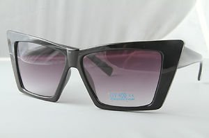 Black Retro Crazy Cateyes sunglasses ladies unique designer shades Black lenses