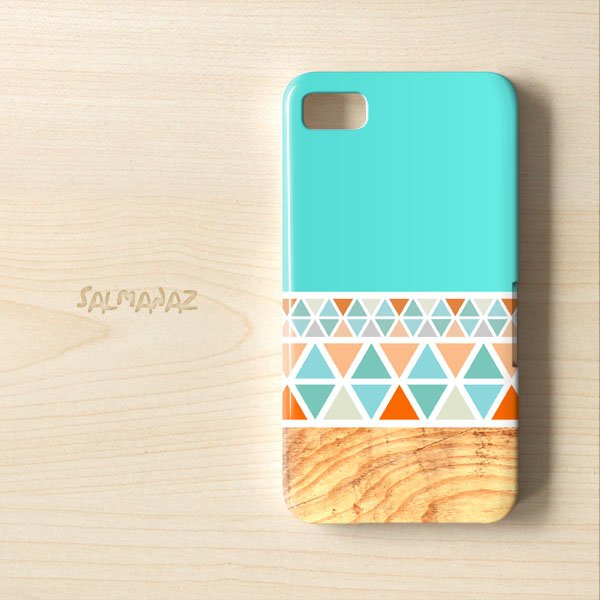 Geometric Wood Blackberry Z10 3D Case, Geometric Mint Wood Blackberry Z10 3D Cover Case