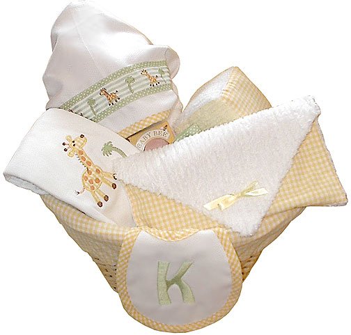 Monogrammed Giraffe Baby Gift Basket