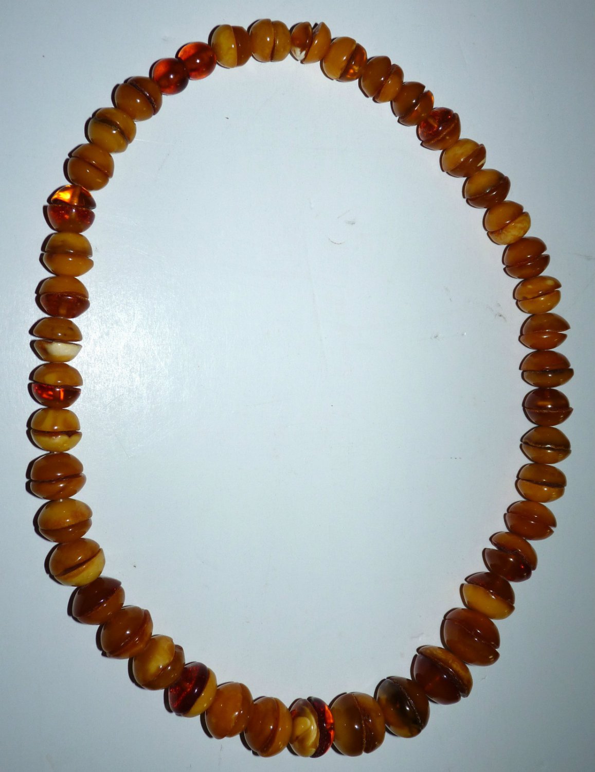 OOAK Vtg 111.5gr Genuine BALTIC AMBER Butterscotch+Egg Yolk Beads Necklace RARE