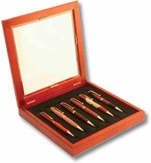 6 Pen Cherry finish Collector Box