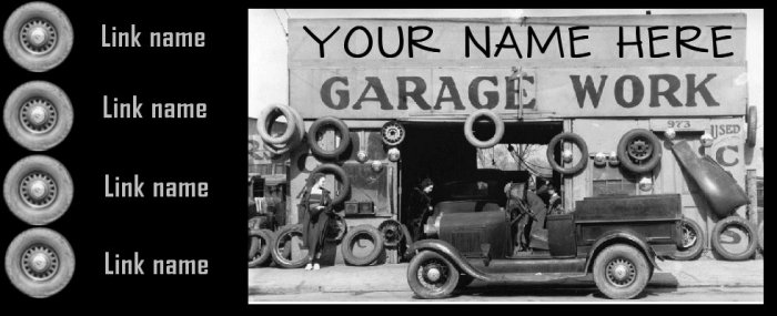 Web Site or Auction Template Auto Parts Navigational Header Logo & Custom Links