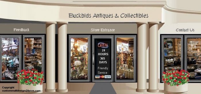 Web Site or Auction Template Antique Mall Navigational Header Logo & Custom Links