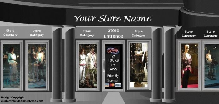 Designer Mens and Womens Clothing Mall Auction Template or Web Site Header Logo Custom Links