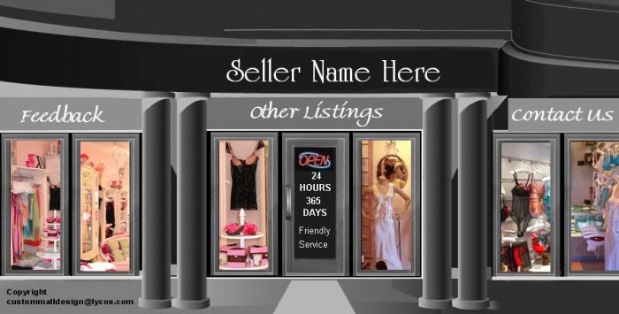 Sexy Lingerie Clothing Mall Auction Template or Web Site Header Logo With Custom Links