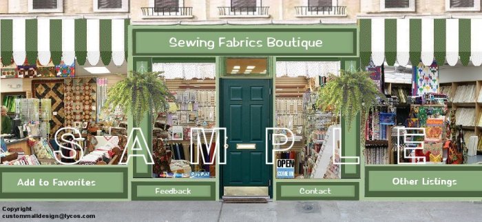 Fabric Boutique Shop Auction Template Web Site Header Logo Boutique With Your Custom Links