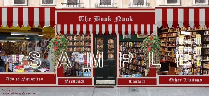 Book Boutique Auction Template or Web Site Header Logo & Custom Links