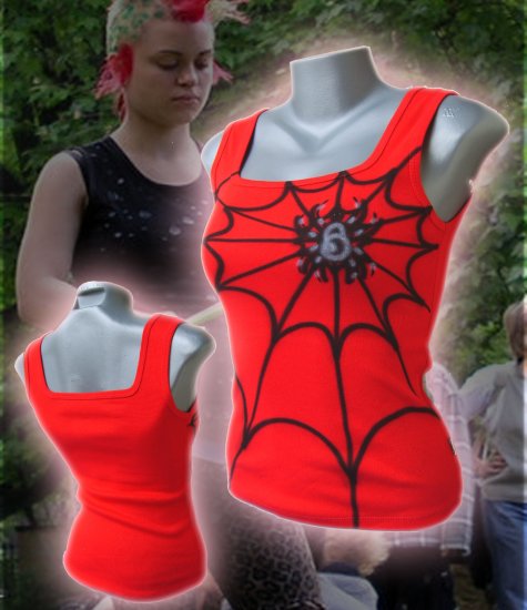 Spiderweb Punk Tank Top Red