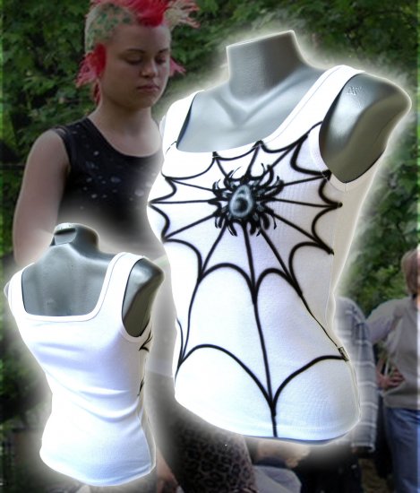 Spiderweb Punk Tank Top White