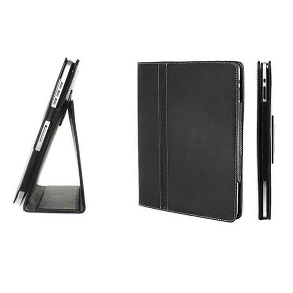 Black Colour Synthetic Leather Skin Case Cover Pouch Protector Kickstand For Apple iPad 1 1st