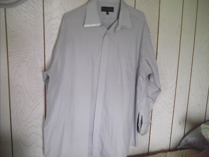 Mens Diamonte Gray Dress SHIRT size 18
