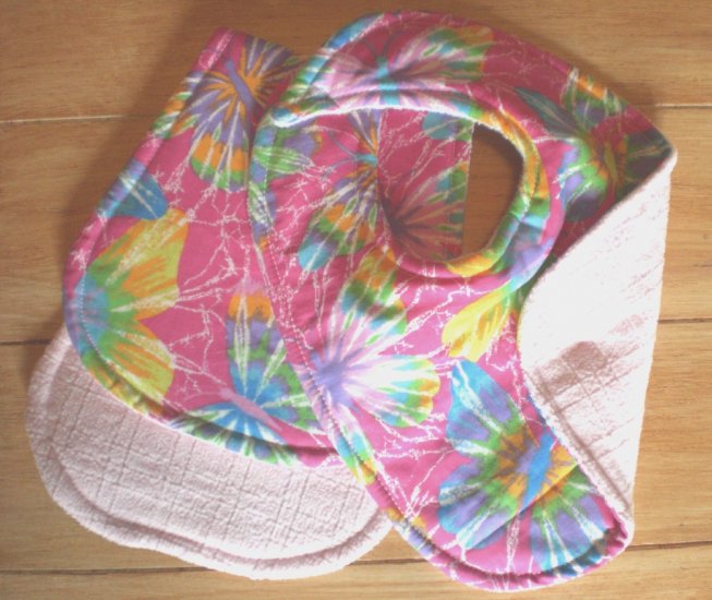 Girley Girl Design Bib and Burpie Set