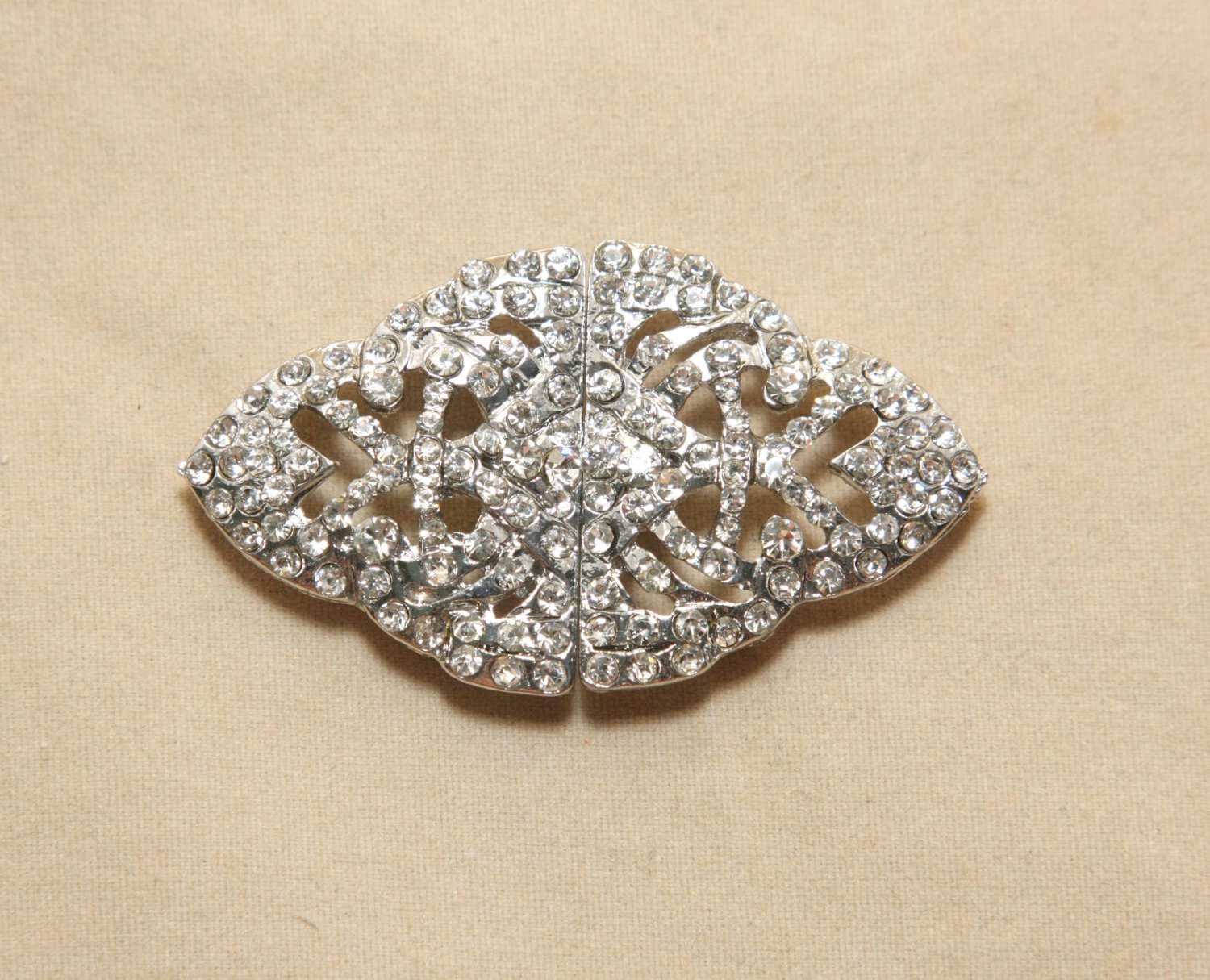 Vintage Crystal Rhinestone Wedding Belt Buckle Matching Clasp Closure