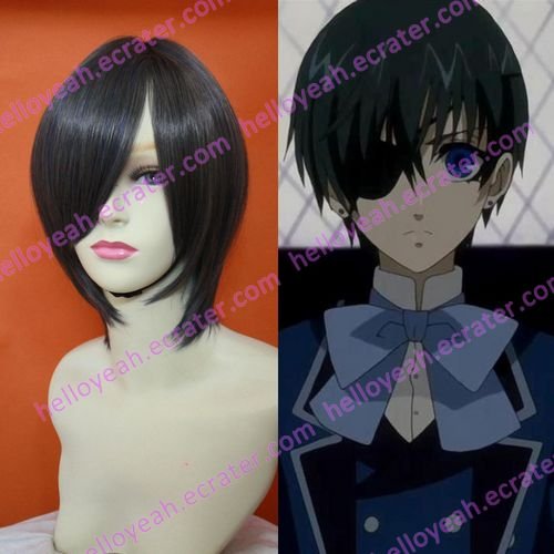 Cosplay wigs - Ciel Phantomhive black short wigs from kuroshitsuji