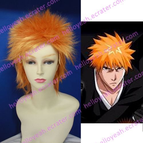 Bleach Ichigo Kurosaki Soul Reaper Uniform Halloween cosplay wig