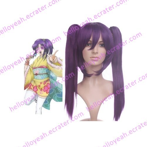 Purple 45cm Gintama-Terakado Tsu Nylon Cosplay Wig