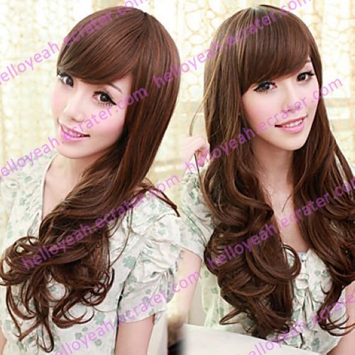 Blunt-cut Brown 80cm Princess Lolita Wave Wig