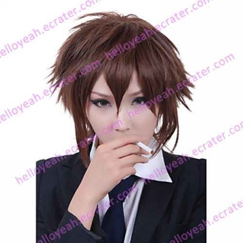 Cosplay Wig Inspired by Synthetic Fiber Brown Short