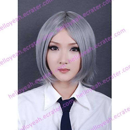 Cosplay Wig Inspired by Synthetic Fiber Silver Medium