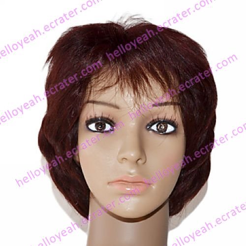 Full Lace 100% Indian Remy Hair Auburn Curly Wig