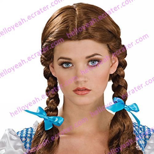 Halloween Wig Inspired by Dark Brown Wizard Braided Pigtail