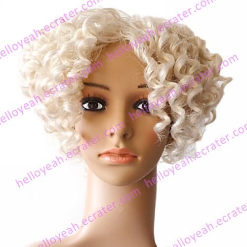 Lace Front 100% Indian Remy Hair White Curly Wig