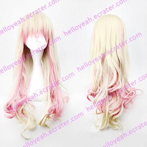 Lolita Curly Wig Inspired by Pink and Flaxen Mixed Color 88cm Cosplay