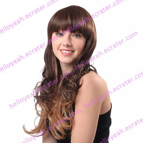 Lolita Wave Wig Inspired by Zipper Blunt-cut Golden and Brown Mixed Color 65cm Punk
