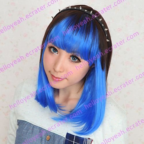 Lolita Wig Inspired by Brown and Blue 40cm Maid Style Cosplay
