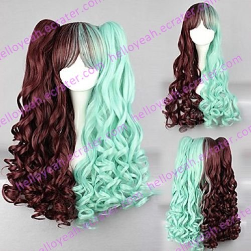 Lolita Wig Inspired by Cute Sweety Brown and Green Mixed Color Punk