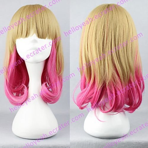 Lolita Wig Inspired by Flaxen and Pink Mixed Color 45cm Sweet