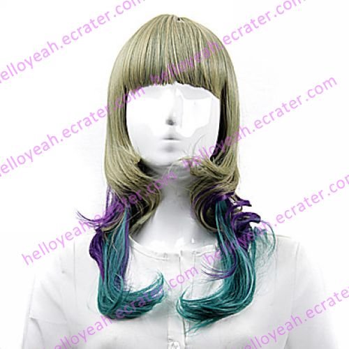 Lolita Wig Inspired by Green Purple Flaxen Mixed Color Sweet