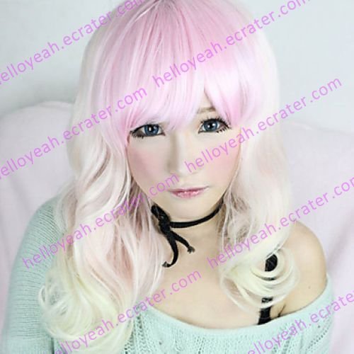 Lolita Wig Inspired by Lovely Vicky Zipper White and Pink Mixed 55cm Cosplay