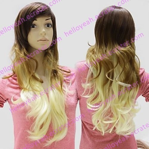 Lolita Wig Inspired by Zipper Brown and Yellow Mixed Color 70cm Classic
