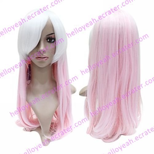 Lolita Wig Inspired by Zipper Pink and White Mixed Color 60cm Sweet