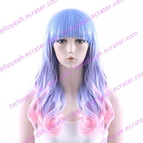 Lolita Wig Inspired by Zipper Purpke and Pink Mixed Color 60cm Sweet